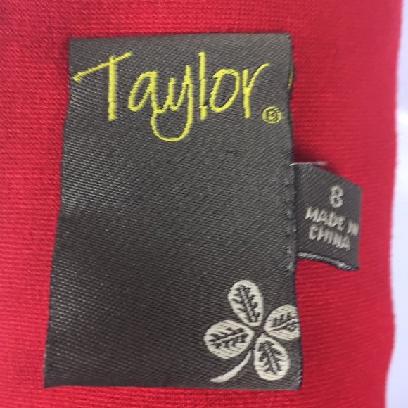 Taylor Women Red Sheath Dress Size 8 Rose Embellis - Picture 7 of 7